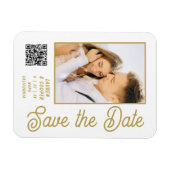 Sla de datum zwarte goudsmeulende moderne bruiloft magneet (Horizontaal)