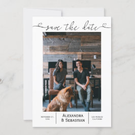 Sla de datum zwarte witte bruiloft op persoonlijke save the date