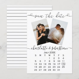 Sla de datum zwarte witte bruiloft op persoonlijke save the date