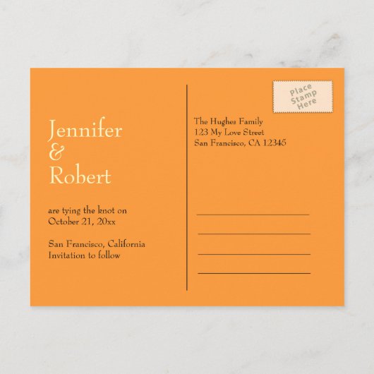 Sla de datumbruiloft op aankondigingskaart (Achterkant)