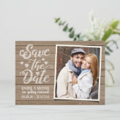 Sla de datumbruiloft op | Foto op Briefkaart hout (Staand voorkant)