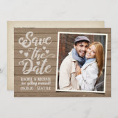 Sla de datumbruiloft op | Foto op Briefkaart hout (Voorkant / Achterkant)