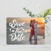 Sla de datumbruiloft op | Handgeschreven Script-ha Kaart (Staand voorkant)