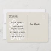 Sla de datumbruiloft op | Handgeschreven Script-ha Kaart (Achterkant)