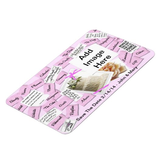 Sla de datumbruiloft op magneet (Linkerzijde)