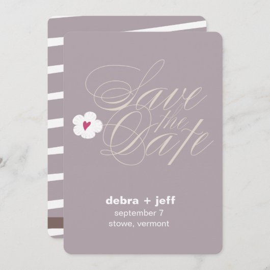 Sla de datumcursief op save the date (Voorkant / Achterkant)