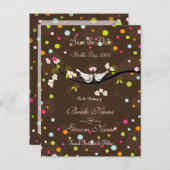 Sla de datumduiven + scheutje confetti op aankondigingskaart (Voorkant / Achterkant)