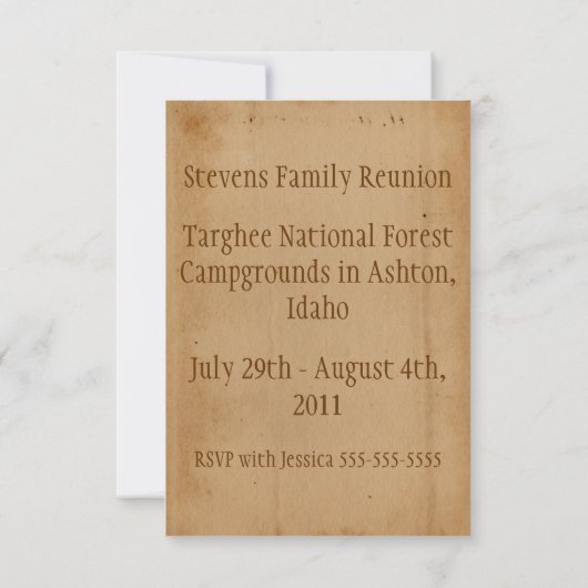 Sla de datumfamilie Reunion op Save The Date (Achterkant)