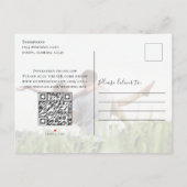 Sla de datumfoto Elegant Script QR Code op Aankondigingskaart (Achterkant)