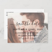 Sla de datumfoto en elegante typografie op aankondigingskaart (Voorkant / Achterkant)