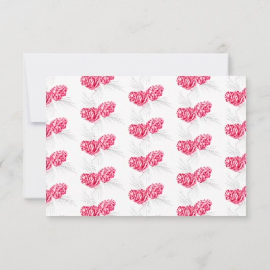 Sla de datumfoto rode grijze witte dennenappel kun save the date (Achterkant)