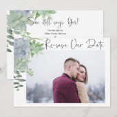 Sla de datumfotokaart opnieuw op - vetplanten save the date (Voorkant / Achterkant)