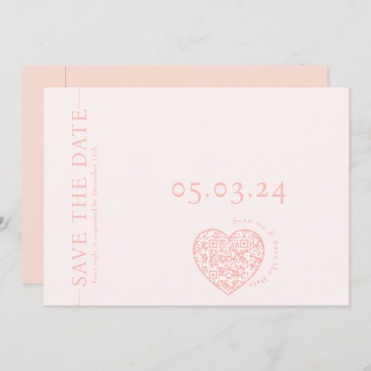 Sla de Datumkaart met haardvorm QR-code op Kaart (Voorkant / Achterkant)