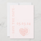 Sla de Datumkaart met haardvorm QR-code op Save The Date (Voorkant)