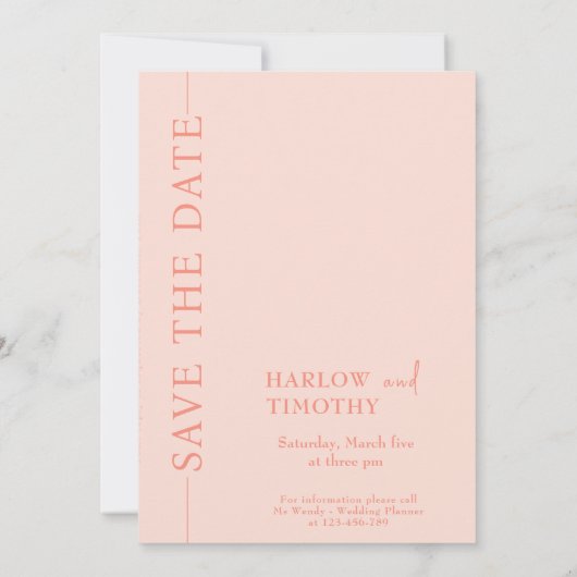 Sla de Datumkaart met haardvorm QR-code op Save The Date (Achterkant)