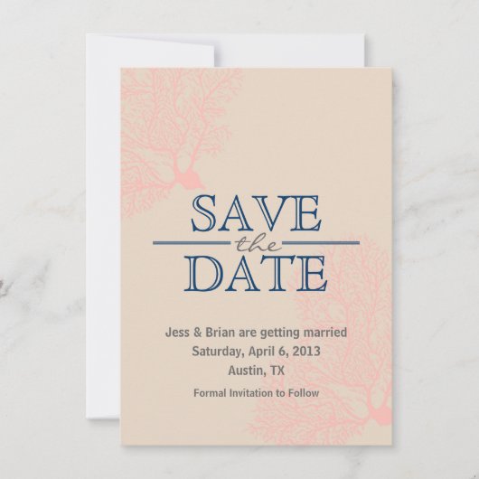 Sla de datumkaart op [koraal] save the date (Voorkant)