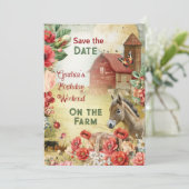 Sla de datumkaart op met boerderijthema kaart (Staand voorkant)