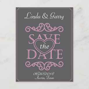 Sla de datumkaart op met door het hart ontworpen l save the date