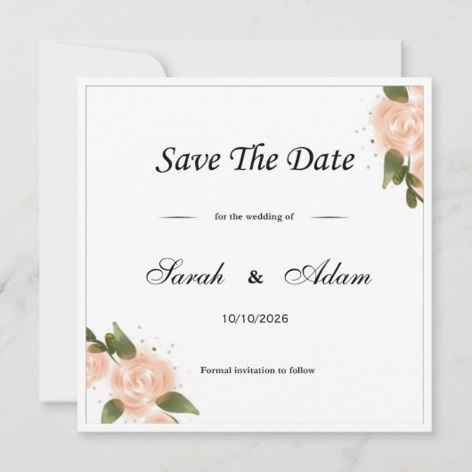 Sla de datumkaart op save the date (Voorkant)
