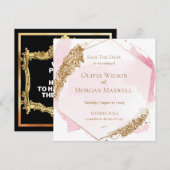 Sla de datumkaart voor de bruiloft-uitnodigingen o kaart (Voorkant / Achterkant)