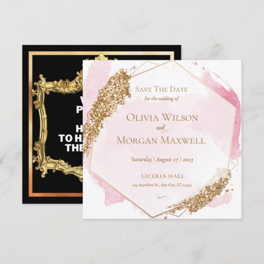 Sla de datumkaart voor de bruiloft-uitnodigingen o kaart (Voorkant / Achterkant)