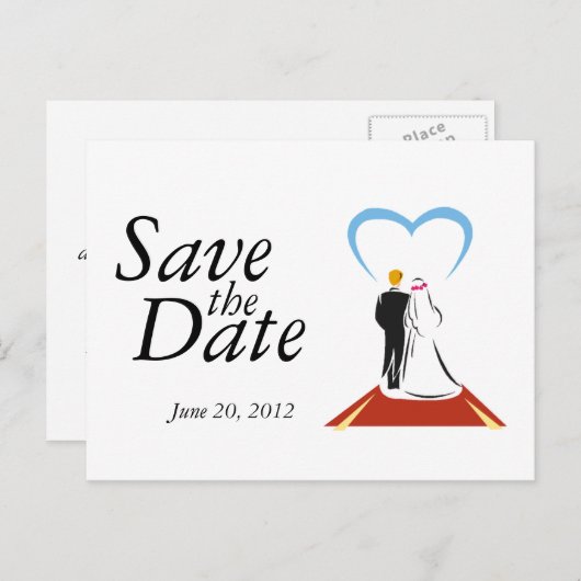 Sla de datumkaarten bruidegom paar op aankondigingskaart (Voorkant / Achterkant)