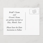 Sla de datumkaarten bruidegom paar op aankondigingskaart (Achterkant)