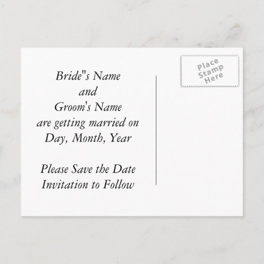 Sla de datumkaarten bruidegom paar op aankondigingskaart (Achterkant)