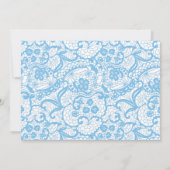 Sla de datumkaarten op, Blue Lace Design Save The Date (Achterkant)