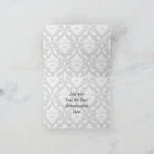 Sla de datumkaarten op Damask Monogram voor bruilo Aankondiging (Binnen)