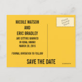 Sla de datumkaarten op Palm Trees Sun Aankondigingskaart (Achterkant)