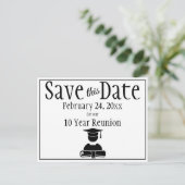 Sla de datumklasse Reunion Minimalistisch zwart wi Briefkaart (Staand voorkant)