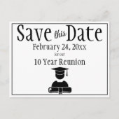 Sla de datumklasse Reunion Minimalistisch zwart wi Briefkaart (Voorkant)