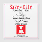 Sla de datumklasse Reunion Red Black Magnet op (Voorkant)