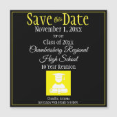 Sla de datumklasse Reunion Yellow Black Magnet op (Voorkant)