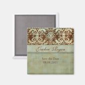 Sla de Datummagneet Damask Green  op Magneet (Voorkant / Achterkant)