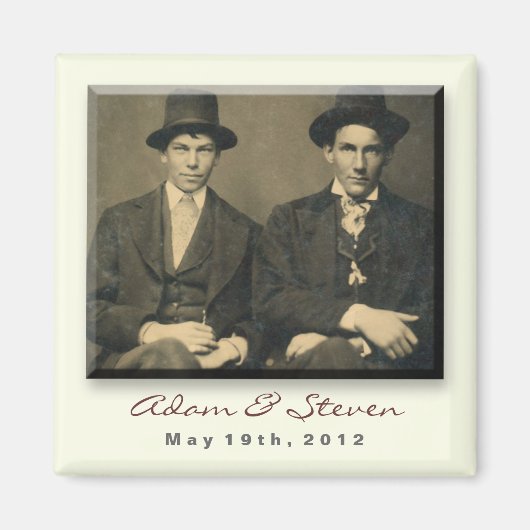 Sla de Datummagneet op met  portret. Magneet (Voorkant)