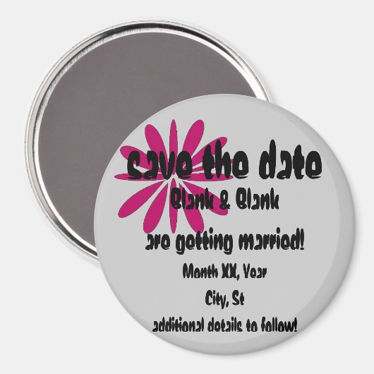 Sla de datummagneet op - Personaliseer Magneet (Voorkant / Achterkant)