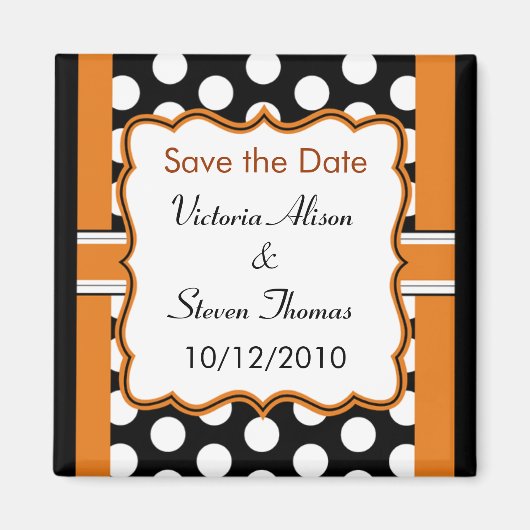 Sla de datummagneet op - Polka Dot Magneet (Voorkant)