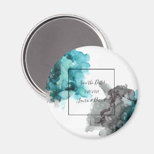 sla de datummagneet zwart, grijs, blauwgroen, blau magneet (Voorkant / Achterkant)