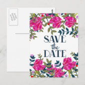 Sla de datumrozen en bloemblaadjes op. briefkaart (Voorkant / Achterkant)