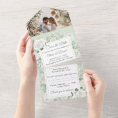 Sla de datums foto bruiloft uitnodigingen (Afscheurbaar)