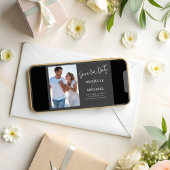 Sla de datumsjabloon van de trouwfoto op save the date