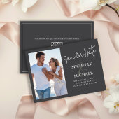 Sla de datumsjabloon van de trouwfoto op save the date