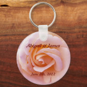sla de datumsleutelketen perzik & pinky roos op sleutelhanger (Voorkant)