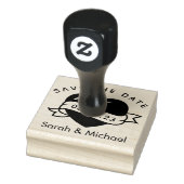 Sla de datumstempel Custom Wedding Stamp Heart op Rubberstempel (Stempel)