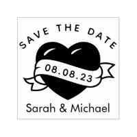 Sla de datumstempel Custom Wedding Stamp Heart op