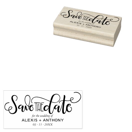 Sla de datumstempel op met aangepaste namen rubberstempel (Gestempeld)