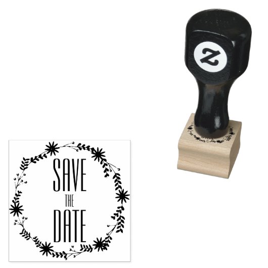 Sla de datumstempel op - Rustic Rubberstempel (Gestempeld)