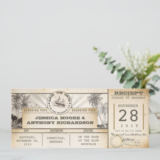 Sla de datumtickets op - uitnodigingen (Staand voorkant)